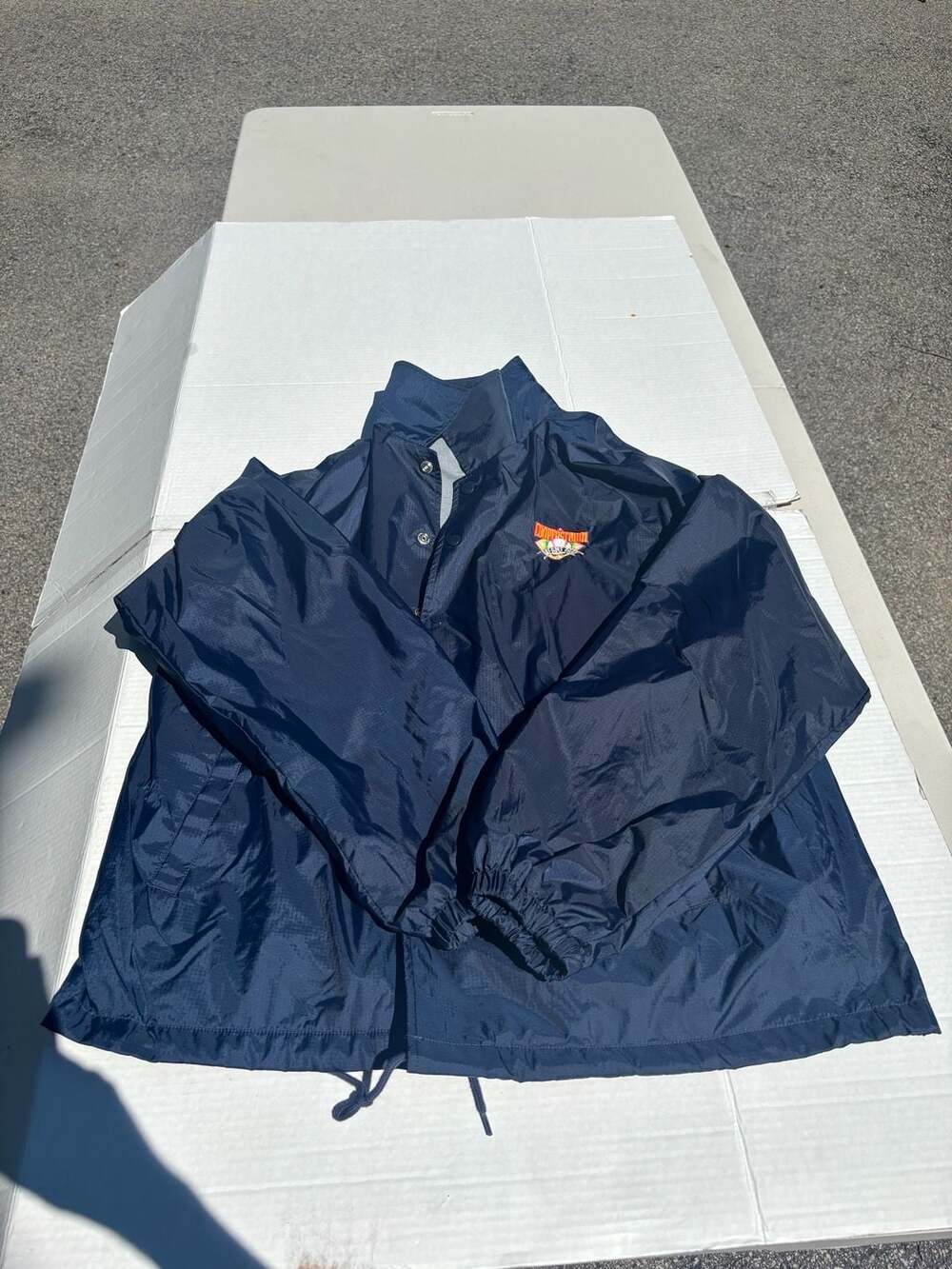 Cooperstown Dreams Park Mens Navy Blue Nylon SnapButton Windbreaker Jacket Large